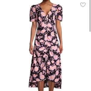 LIKELY BLACK PINK Floral High-Low Dress